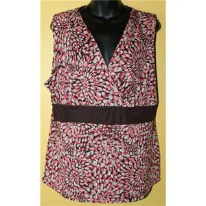 NWT CJ Banks 1x Faux Crossover Sleeveless Blouse Tank